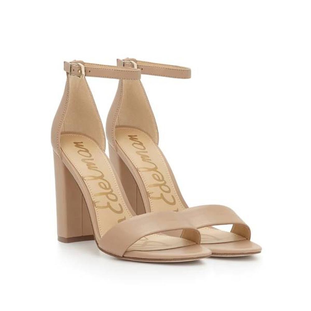 Sam Edelman Yaro Block Heel in Classic Nude Leather US 8.5 NEW Minimalist